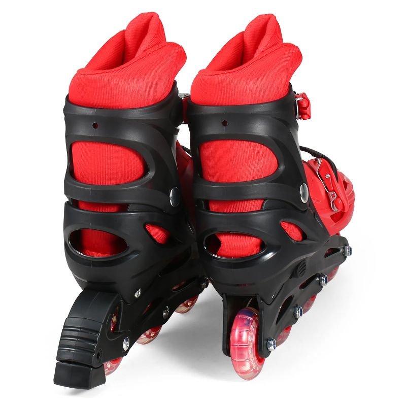 Photo 1 of 2 in 1 Roller Skates Adjustable Skating Shoes with  Inline Wheels Converts from Double-row to Inline Skates Replacement for Boys Girls and Beginners size XL UNKNOWN NUMBER SIZE 
