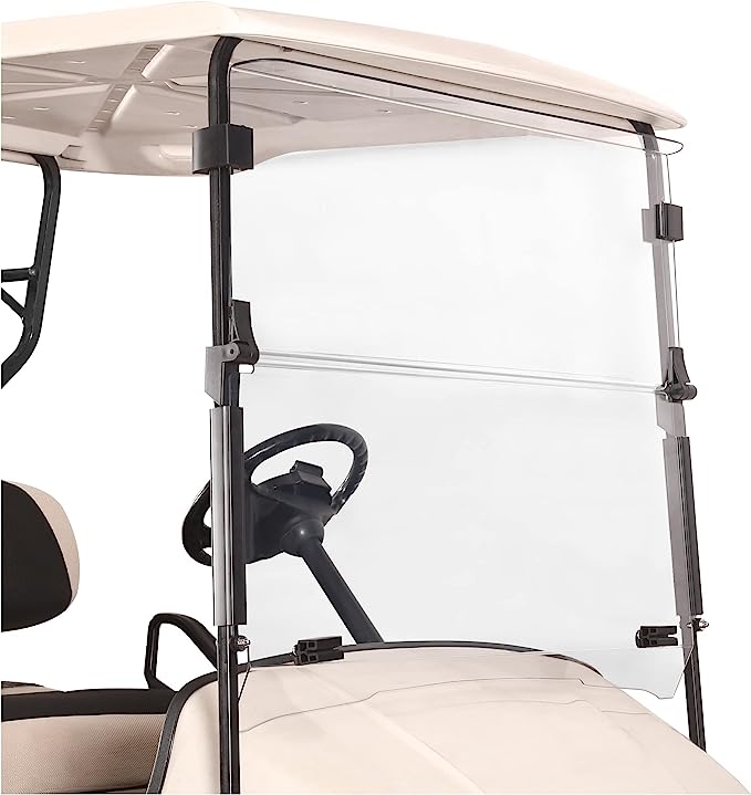 Photo 1 of 10L0L Clear Windshield for EZGO TXT Golf Cart 1995-2013, Foldable and Impact Resistant
