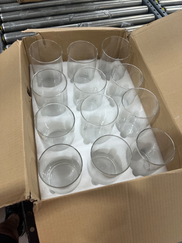 Photo 2 of 12 Pack Clear Glass Cylinder Vases, Table Flowers Vase,for Wedding Decorations and Formal Dinners (6 Inch) 6 Inch-12 Pack