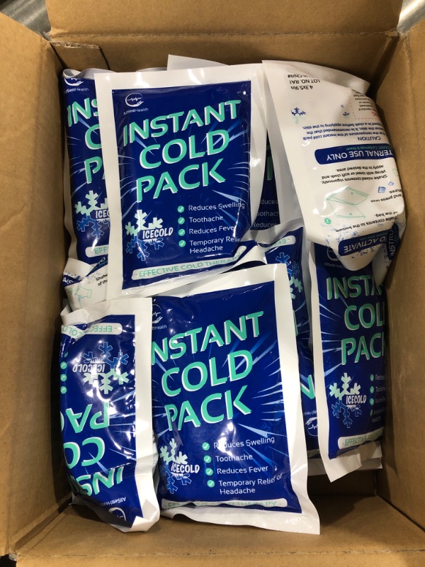 Photo 2 of 22 Packs - Instant Cold Pack - Disposable Instant Ice Packs for Injuries | Cold Compress Ice Pack for Pain Relief, Swelling, First Aid, Toothache, Perineal Ice Packs for Postpartum, 6 x 4.5 in 22 Pack (6" x 4.5")