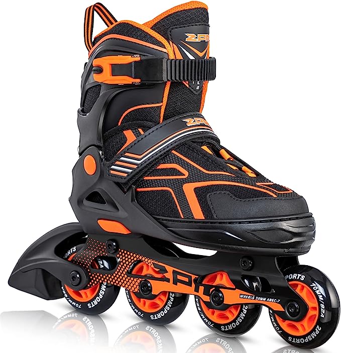 Photo 1 of 2PM SPORTS Torinx Orange/Red/Green Black Boys Adjustable Inline Skates, Fun Roller Blades for Kids, Beginner Roller Skates for Girls, Men and Ladies SIZE 1 YEAR - 4 YEARS
