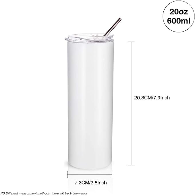 Photo 1 of 20 OZ STRAIGHT TUMBLER WITH STAINLESS STEEL STRAW 