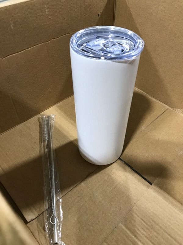 Photo 2 of 20 OZ STRAIGHT TUMBLER WITH STAINLESS STEEL STRAW 