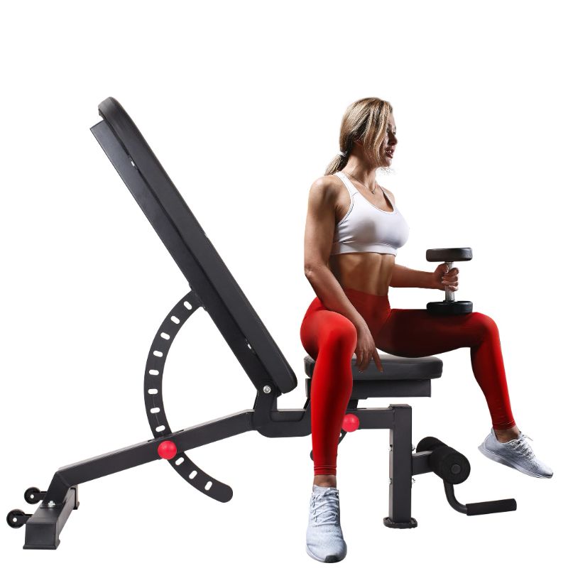 Photo 1 of ELASLE Adjustable Weight Bench - Steel Workout Bench with Flat, Incline, Vertical, Decline Settings for Bench Press, Strength Training, Work Out - Ergonomic Design - Home Gym Equipment