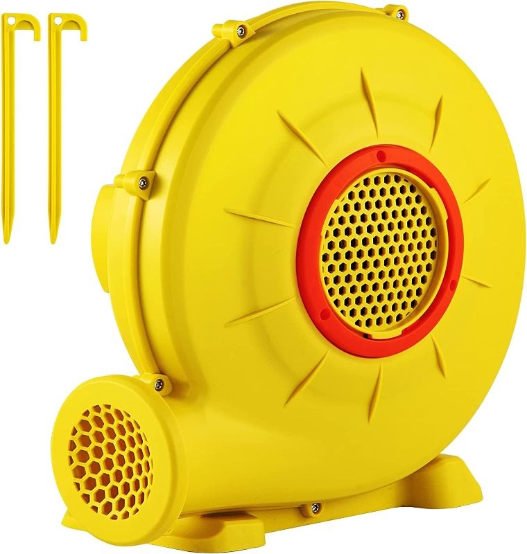 Photo 1 of  VEVOR Air Blower, 450W 0.6HP Inflatable Blower, Portable and Powerful Bounce House Blower, 1750Pa Commercial Air Blower Pump Fan, Used for Inflatable Bouncy Castle and Jump Slides, Yellow 