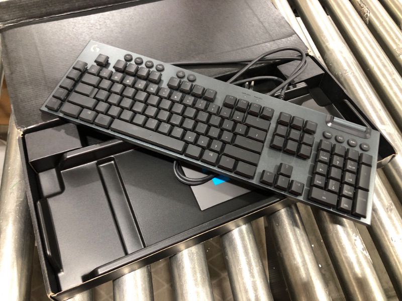 Photo 2 of Logitech G815 LIGHTSYNC RGB Mechanical Gaming Keyboard with Low Profile GL Clicky key switch, 5 programmable G-keys, USB Passthrough, dedicated media control - Clicky
