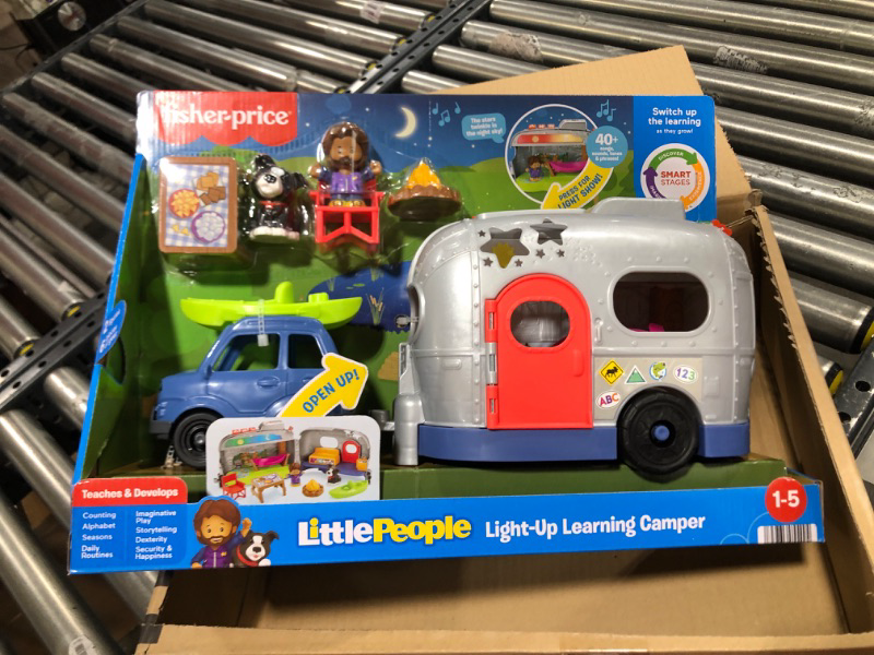 Photo 2 of Fisher-Price Little People Toddler Playset Light-Up Learning Camper Toy With Smart Stages, Figures & Accessories For Ages 1+ Years
