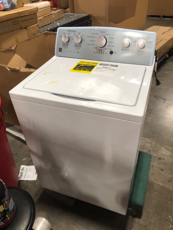 Photo 2 of Kenmore 28" Top-Load Washer with Triple Action Agitator and 4.2 Cubic Ft. Total Capacity, White- lid locked 
