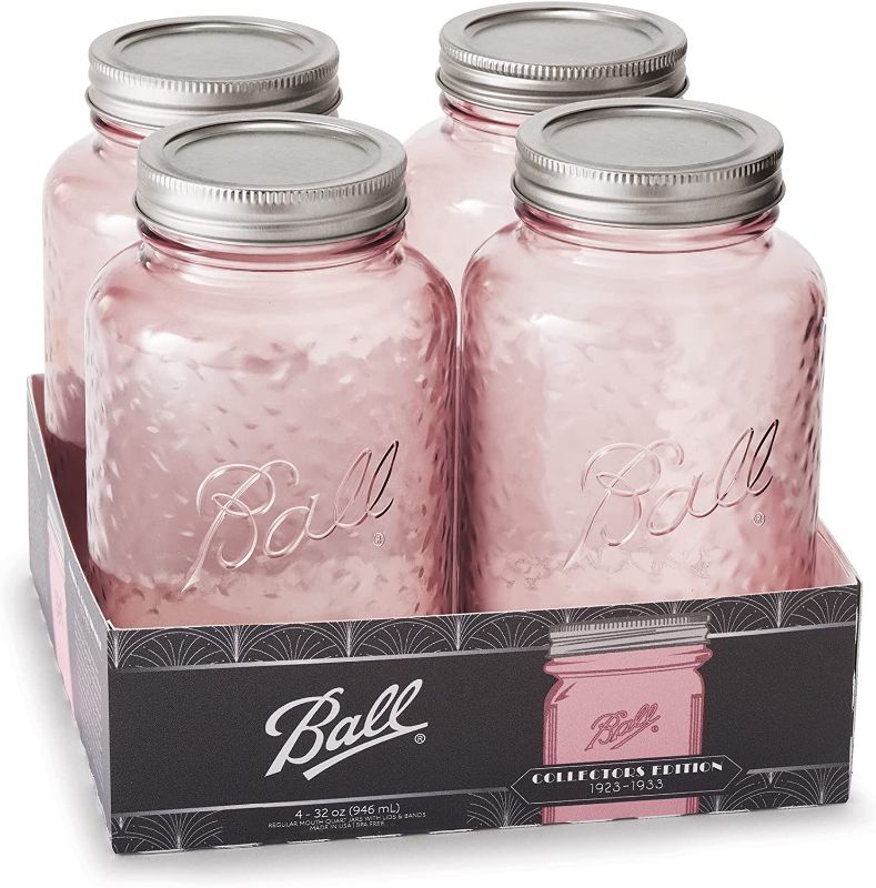 Photo 1 of  Ball Jar Rose Vintage Regular Mouth Pint Canning Jars, 4 Pack 