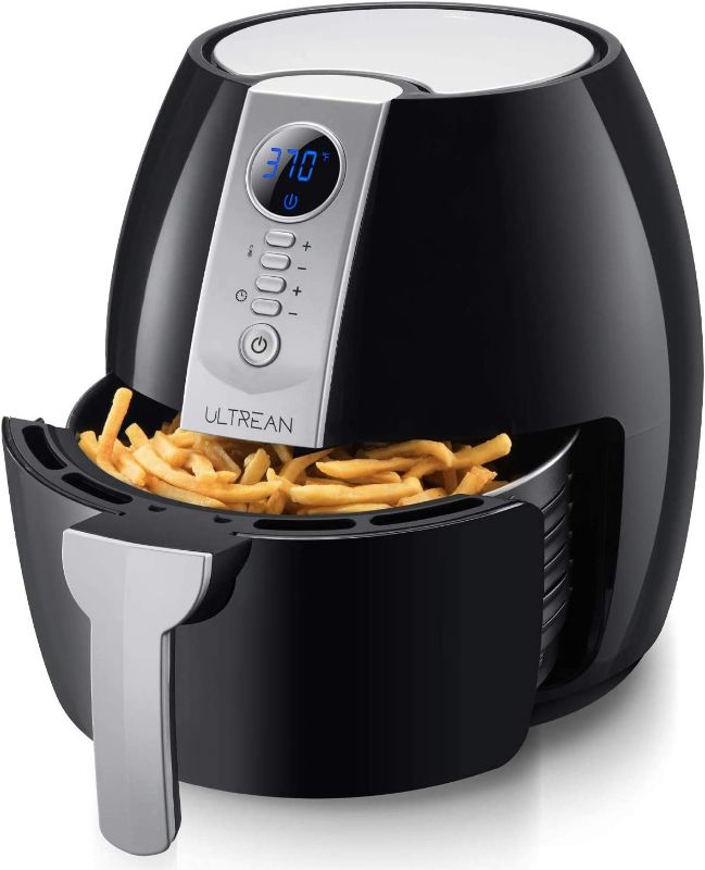 Photo 1 of  Ultrean Air Fryer, 4.2 Quart (4 Liter) Electric Hot Airfryer Oven Oilless Cooker with LCD Digital Screen and Nonstick Frying Pot, UL Certified, 1500W (Black) 