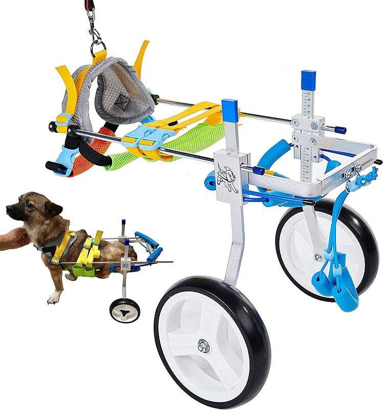 Photo 1 of  Adjustable Dog Wheelchair, for Pet/Doggie Wheelchairs with Disabled Hind Legs Walking (7-Size)(S) 