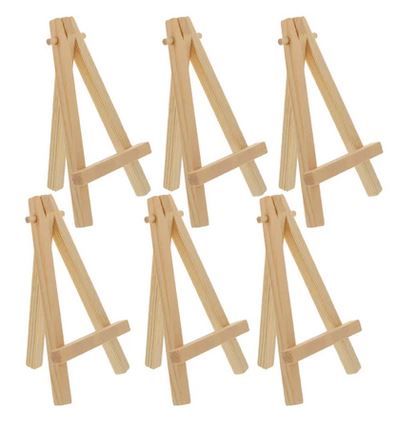 Photo 1 of 8" High Small Natural Wood Display Easel, A-Frame Artist Painting Party Tripod Mini Easel - Tabletop Holder Stand for Canvases, Kids Crafts BOX OF 16