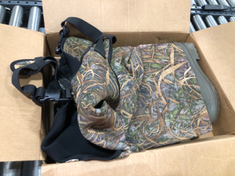 Photo 2 of  Foxelli Chest Waders – Camo Hunting Fishing Waders for Men and Women with Boots, 2-ply Nylon/PVC Waterproof Bootfoot Waders, BOOT SIZE 12