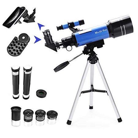 Photo 1 of  MaxUSee 70mm Refractor Telescope with Tripod &Finder Scope Portable Telescope for Kids &Astronomy Beginners Travel Scope with 4 Magnification Eyepiece