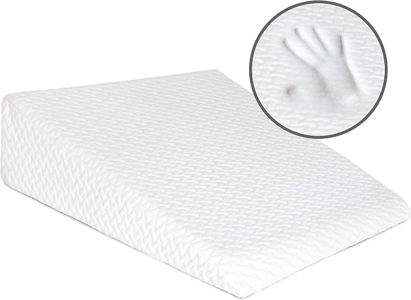 Photo 1 of  Milliard Wedge Pillow for Sleeping, with Memory Foam Top, Breathable and Removable Washable Cover (7.5 in Height by 25 in Wide) 