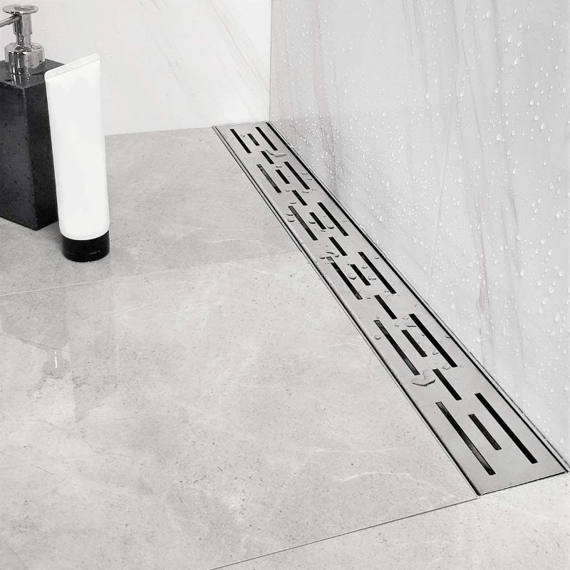 Photo 1 of  Neodrain 32 Inch Rectangular Linear Shower Drain with Brick Pattern Grate, Brushed 304 Stainless Steel Bathroom Floor Drain,Shower Floor Drain Includes Adjustable Leveling Feet, Hair Strainer 