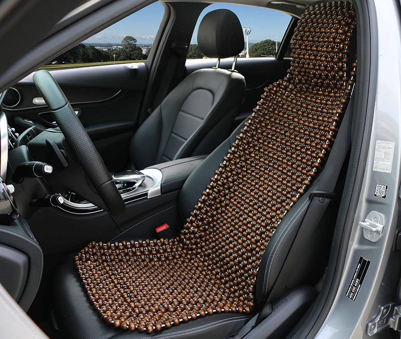 Photo 1 of  EXCEL LIFE Natural Wood Beaded Seat Cover Massaging Cool Cushion for Car Truck. Keeps The Back from Getting Sweaty While Driving. Makes Driving More Bearable and Less Painful On Long Trips 