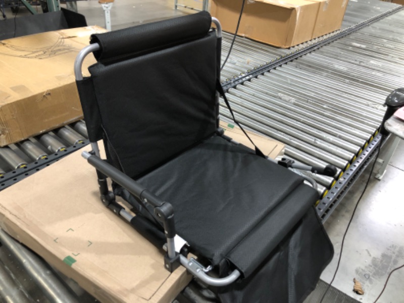 Photo 2 of  Alpcour Foldable Stadium Bleacher Seat with Backrest and Armrest - Durable and Portable Padded Chair with Pockets and Cup Holder - Perfect for Basketball and Football Bench Seats 