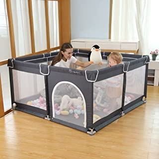 Photo 1 of YOBEST Baby Playpen, Extra Large Playyard for Baby, Play Pens for Babies and Toddlers, Sturdy Safety Huge Baby Fence Play Area Center with Gate