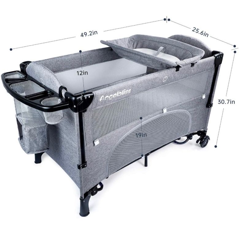 Photo 1 of Angelbliss 4 in 1 Baby Beside Sleeper Bassinet, DARK GREY