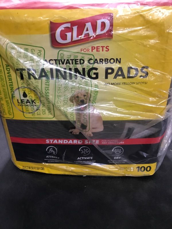 Photo 2 of Glad for Pets Black Charcoal Puppy Pads 23" x 23" | Puppy Potty Training Pads That ABSORB & NEUTRALIZE Urine Instantly | New & Improved Quality Puppy Pee Pads, 100 count Regular - 23" x 23" 100 Count