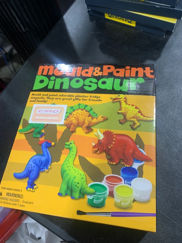 Photo 2 of AVIASWIN Dinosaur Painting Kit for Kids, Arts and Crafts for Kids Ages 6-8, 8-12, 6 Dino Figurines Playset, Gifts for Boys and Girls, Blue, Red, Green, White, Black, Yellow