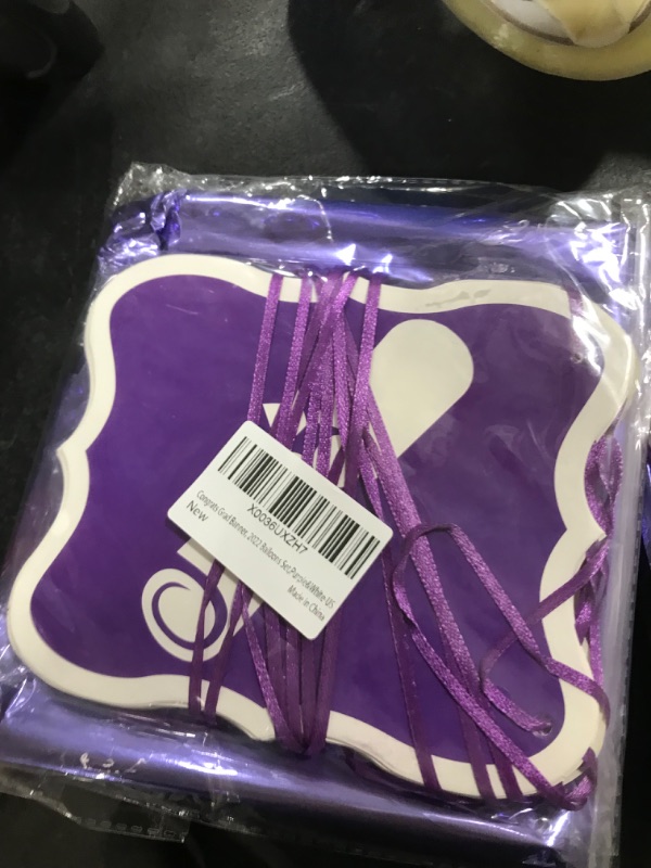 Photo 1 of KatchOn, Purple 2023 Graduation Decorations - Pack of 34 | Purple 2023 Balloons, Congrats Grad Banner | Purple and White Graduation Party Decorations 2023 | Purple Graduation Decorations Class of 2023