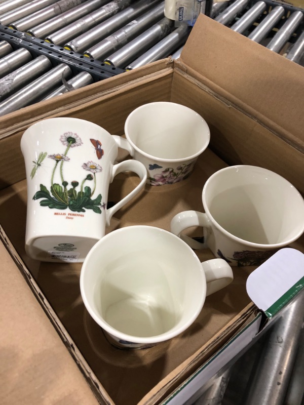 Photo 3 of Portmeirion Botanic Garden 12 Piece Square-Shaped Dish Set | Dinnerware Set for 4 | Made from Porcelain | Includes Dinner Plates, Salad Plates, & Mugs | Dishwasher Safe