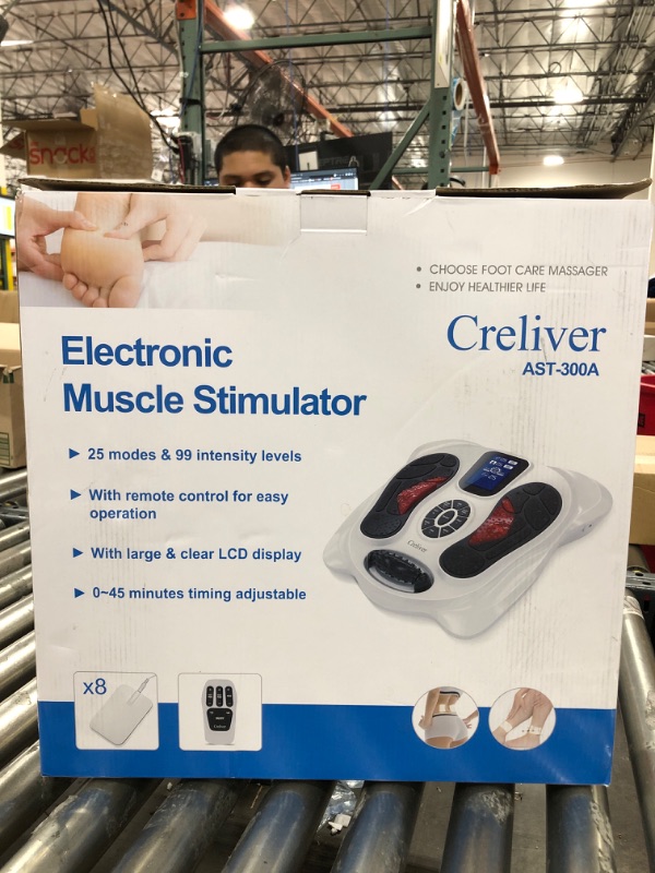Photo 2 of Creliver Foot Circulation Plus EMS & TENS Foot Nerve Muscle Massager, Electric Foot Stimulator Improves Circulation, Feet Legs Circulation Machine Relieves Body Pains, Neuropathy (FSA or HSA Eligible)