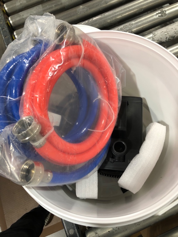 Photo 1 of HYDRO MASTER Tankless Water Heater Flush kit,Includes Submersible Pump, 3.2 Gallon Pail with Screw Top Lid, Two 3/4-inch GHT x 6 FT Color Coded Rubber Hoses