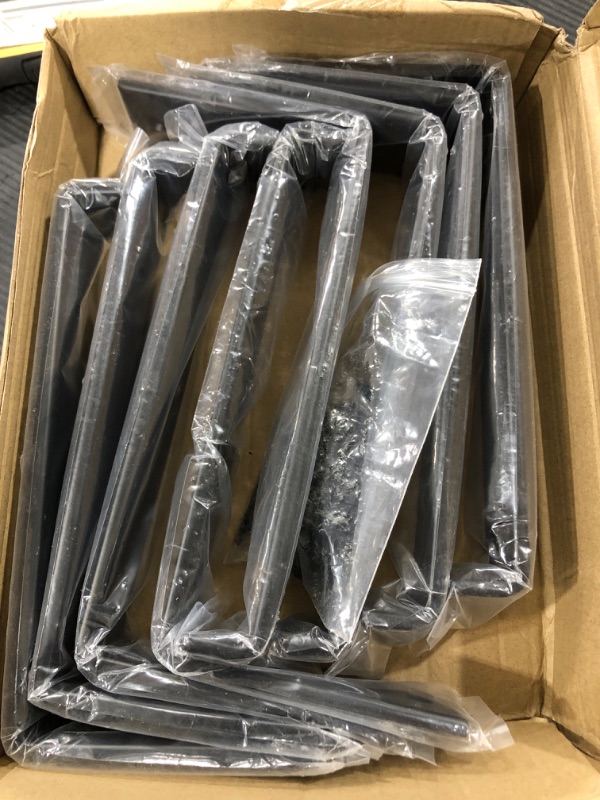 Photo 1 of 8 Pack - 7.25"L x 4"H x 1.5"W 5mm Thick Black Hook Brackets, Hook Iron Shelf Brackets, J Bracket, Metal Shelf Bracket, Industrial Shelf Bracket, Modern Shelf Bracket Shelf Supports with Screws