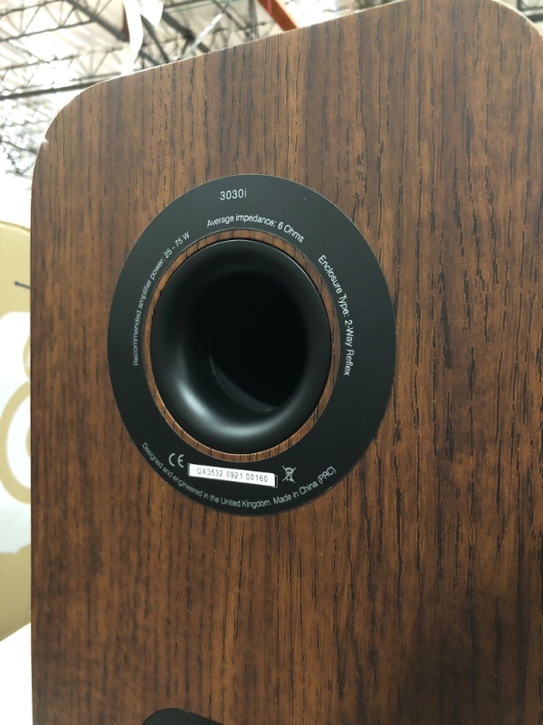 Photo 5 of Q Acoustics 3030i Bookshelf Speakers Pair English Walnut - 2-Way Reflex Enclosure Type, 6.5" Bass Driver, 0.9" Tweeter - Stereo Speakers/Passive Speakers for Home Theater Sound System