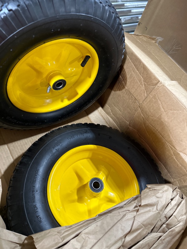Photo 2 of (Set of 2) 15x6.00-6 Tires & Wheels 4 Ply for Lawn & Garden Mower Turf Tires .75" Bearing (Because we supply a precision ball bearing the shaft must be clean and straight for them to fit properly)
