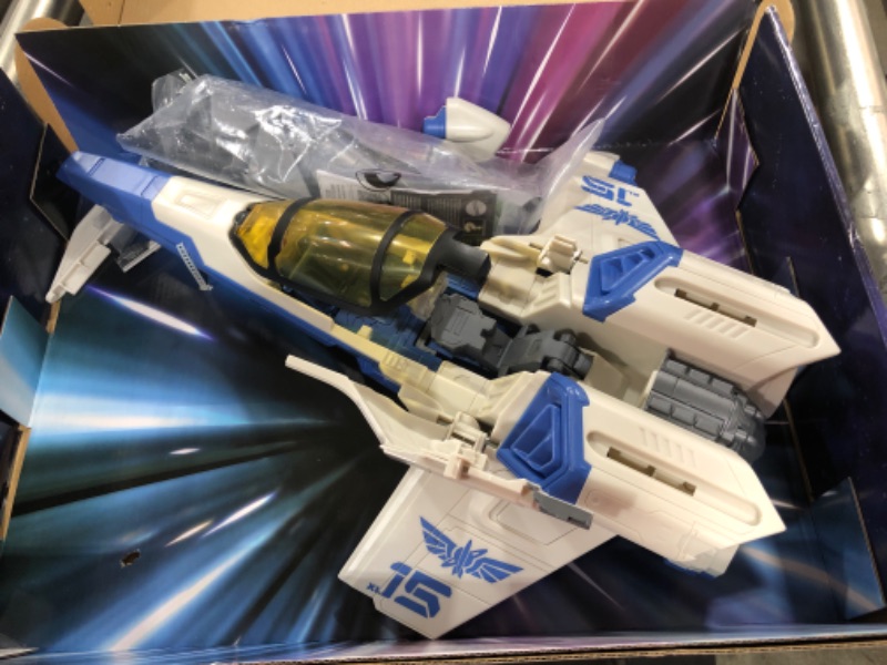 Photo 2 of Disney and Pixar Lightyear Toys, XL-15 Spaceship Vehicle with Buzz Lightyear Action Figure and Projectiles, Blast and Battle Pack???? Frustration Free Packaging