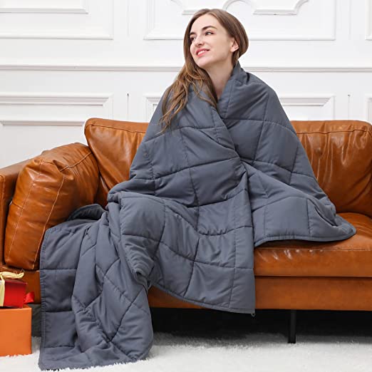 Photo 1 of Alomidds Weighted Blanket (60"x80",15lbs Queen Size Grey), Weighted Blankets for Adults and Kids, Cooling Breathable Soft Heavy Blanket Microfiber Material with Glass Beads
