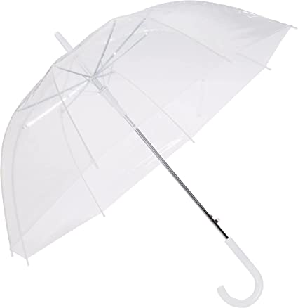 Photo 1 of Amazon Basics Clear Bubble Umbrella, Round, 34.5 inch
