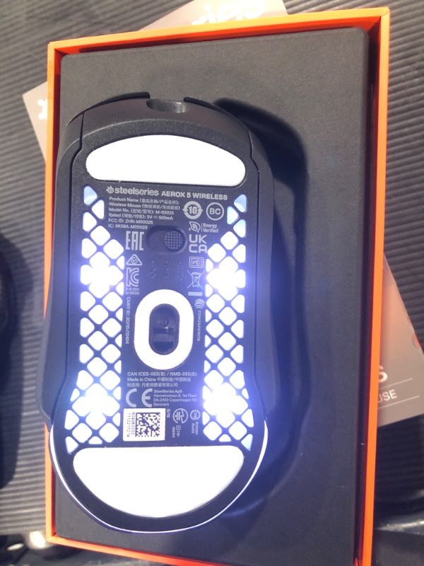Photo 1 of Aerox 5 Ultra Lightweight Honeycomb Water Resistant Wireless RGB Optical Gaming Mouse With 9 Programmable Buttons