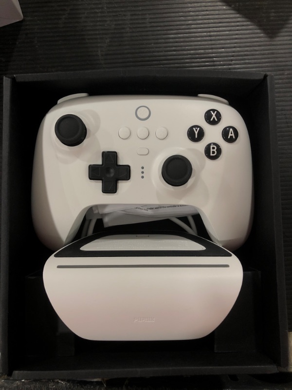 Photo 2 of 8Bitdo Ultimate Bluetooth Controller with Charging Dock, Wireless Pro Controller for Switch, Windows and Steam Deck (White)