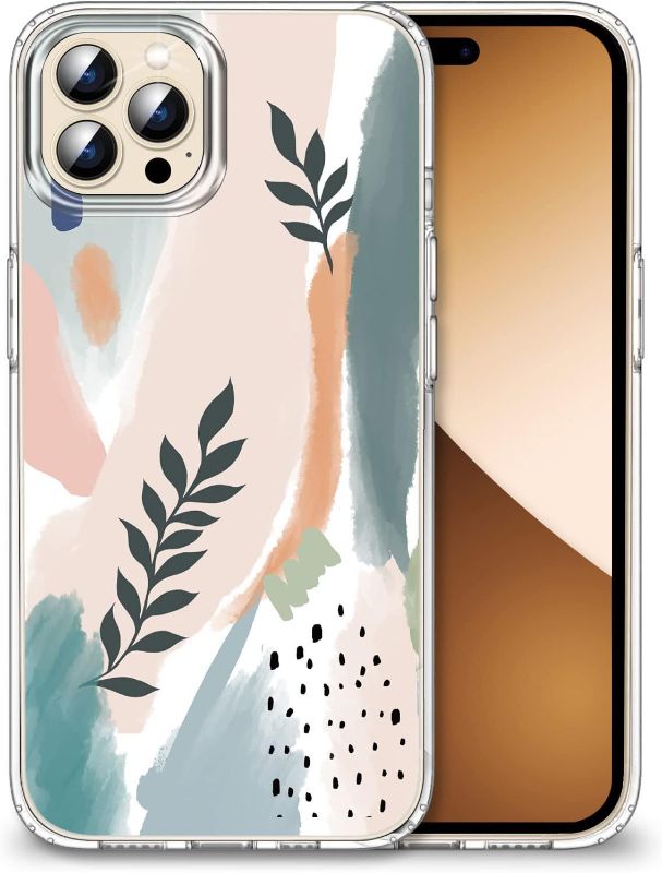 Photo 1 of Foreverluck for iPhone 14 Pro Max Case, Boho Design iPhone 14 Pro Max Case for Women, TPU + PC, Shockproof and Non-Fading, Wireless Support?Foliage 2 / White?
