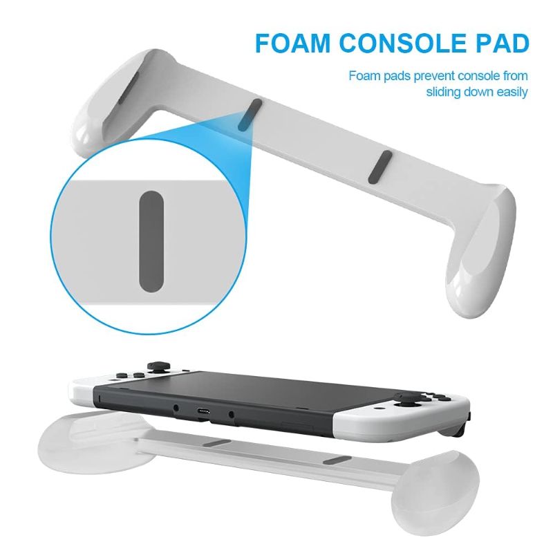 Photo 1 of Hand Grip for Nintendo Switch OLED Model,JOYTORN Switch Grip Comfortable & Ergonomic with Game Card Storage Slot-White
