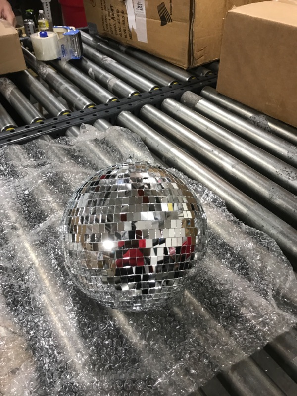 Photo 3 of Alytimes Mirror Disco Ball - 8-Inch Cool and Fun Silver Hanging Party Disco Ball –Big Party Decorations, Party Design