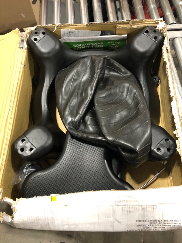 Photo 1 of Gaiam Classic Balance Ball Chair – Exercise Stability Yoga Ball Premium Ergonomic Chair for Home and Office Desk with Air Pump, Exercise Guide and Satisfaction Guarantee Black