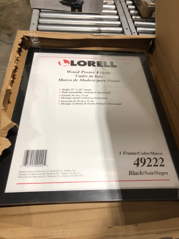 Photo 2 of Lorell Solid Wood Poster Frame, Black, 22" x 28" (49222)