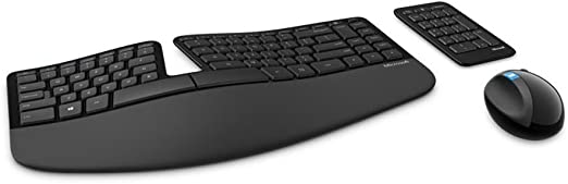 Photo 1 of Microsoft Sculpt Ergonomic Wireless Desktop Keyboard and Mouse - Black. Wireless , Comfortable, Ergonomic Keyboard and Mouse Combo with Split Design and Palm Rest.
