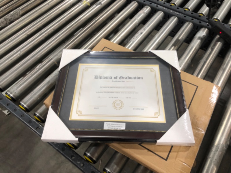 Photo 2 of GraduationMall 8.5x11 Diploma Frame with Black Over Gold Mat or Display 11x14 Document Without Mat