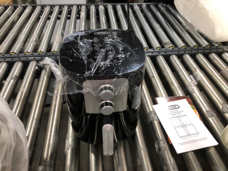 Photo 2 of Air Fryer, WETIE 4 Quart Small Air Fryer, 5-in-I Less Oil Airfryer, 1400W Air Fryer Oven Pizza Cooker, Non-Stick Fry Basket, Over Heat Protection, Timer+Temperature Control Air Fryers(Black)