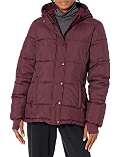 Photo 1 of Amazon Essentials Women's Heavyweight Long-Sleeve Hooded Puffer Coat, Burgundy, X-Large