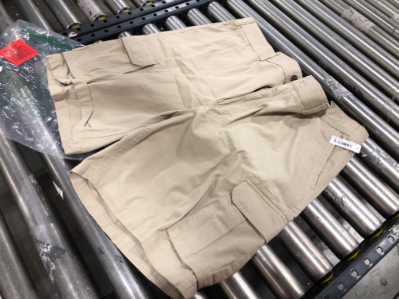 Photo 2 of AMAZON ESSENTIALS MENS KHAKI CARGO SHORTS, SIZE 44W