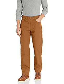 Photo 1 of Amazon Essentials Men's Carpenter Jean with Tool Pockets, Rust/Brown, 38W x 29L