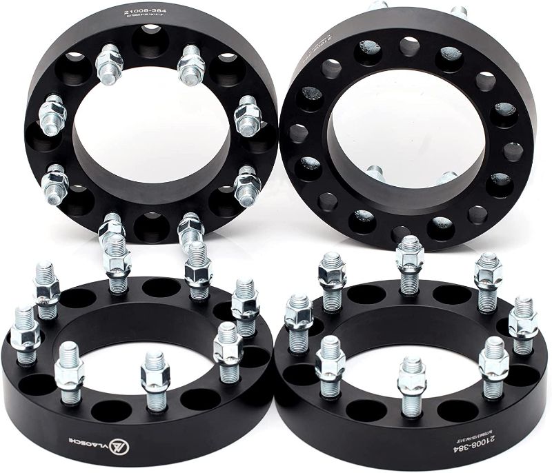 Photo 1 of  VLAOSCHI Black Forged 8x6.5 Wheel Spacers 1.5 Inch with 14x1.5 Studs Compatible with Chevrolet GMC 8 Lug 8x165.1 for 1999-2010 Silverado Sierra 2500 3500 HD | 2014-2021 R-A-M 2500 3500 - Pack of 4 